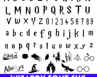 Potter Font SVG, Wizard Font Svg, Magic Wizard Svg, Halloween Font Svg, Wizardy Font, Potter Alphabet Svg, TTF Font, Cricut Instant Download
