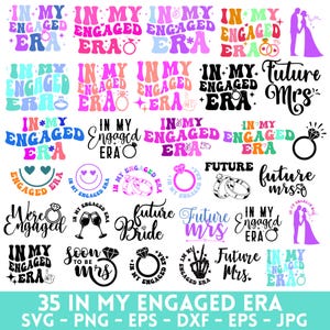婚約時代のSVG PNG、花嫁になるSVG、婚約SVG、流行の花嫁デザイン、ブライダルシャワーギフト、リングベアラー時代のSVG、未来のミセスSVG