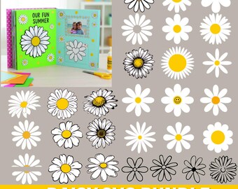 Daisy Svg bundle, Daisy Flowers SVG, Daisy flower Clipart, Flower svg, Simple daisy svg, Spring Summer Svg, Retro Flower Cut File, Daisy dxf