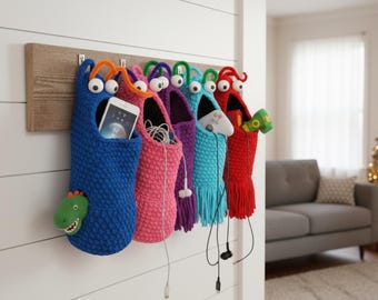 yip yip haakpatroon, gehaakte alien opbergtas, sesamstraat yipyip gehaakt, gehaakt yip yip monsterpatroon, gehaakte hangende mand yipyip