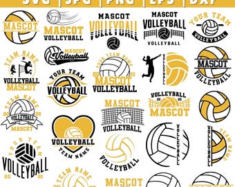 Volleyball Bundle Template, Volleyball Svg Png, Custom Volleyball SVG, Team Logo, Volleyball Mascot svg, Team Name SVG,Volleyball Team Shirt