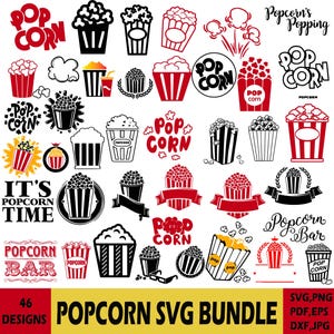 popcorn svg bundle, popcorn png, corn svg, popcorn clipart, movie popcorn svg, popcorn box png, popcorn svg file, silhouette, popcorn bowl,