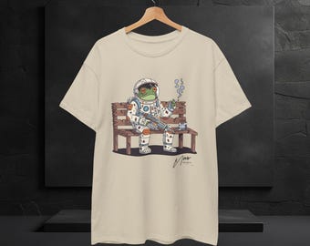 Moon's Haunted | Astronaut Frog | Funny Graphic | Meme Shirt