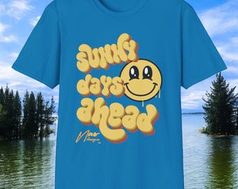 Retro Smile Tee: Unisex Sunny Days Ahead Cotton Blend