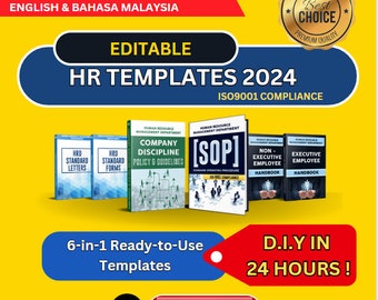 Soft Copy. 6 Advanced HR templates 2024. ISO9001 Compliance. Systematic and Editable. D.I.Y in 24 hours. Full English & Full Bahasa Malaysia