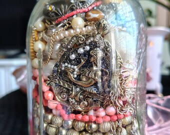 Frasco de joyería de 1 cuarto de galón / 32 oz de mezcla de joyas vintage y modernas listas para usar