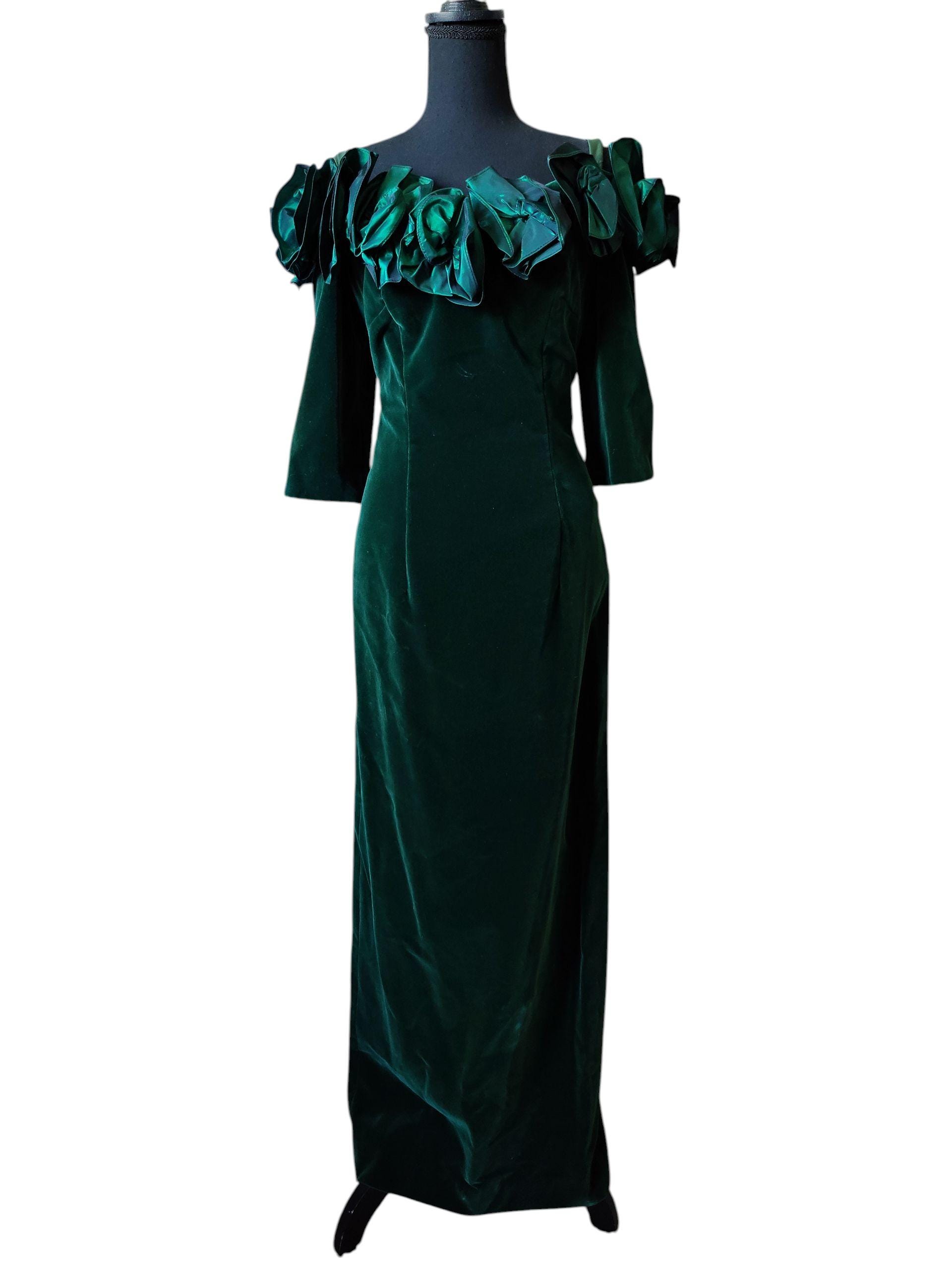 Vintage 1980s House of Bianchi velvet gown