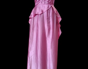 Vintage Pinky Mauve Formal Gown – 1970s Spaghetti Strap Maxi Dress with Bolero