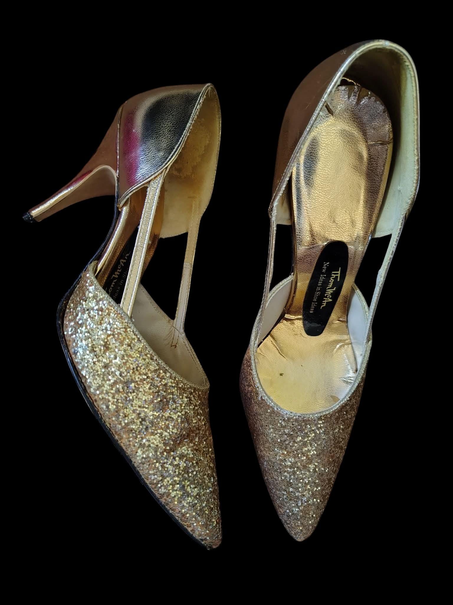 Bruno Magli Ocean Hand Made Black Loafers Size 11.5N 80s Gold Heels - Etsy main image 2