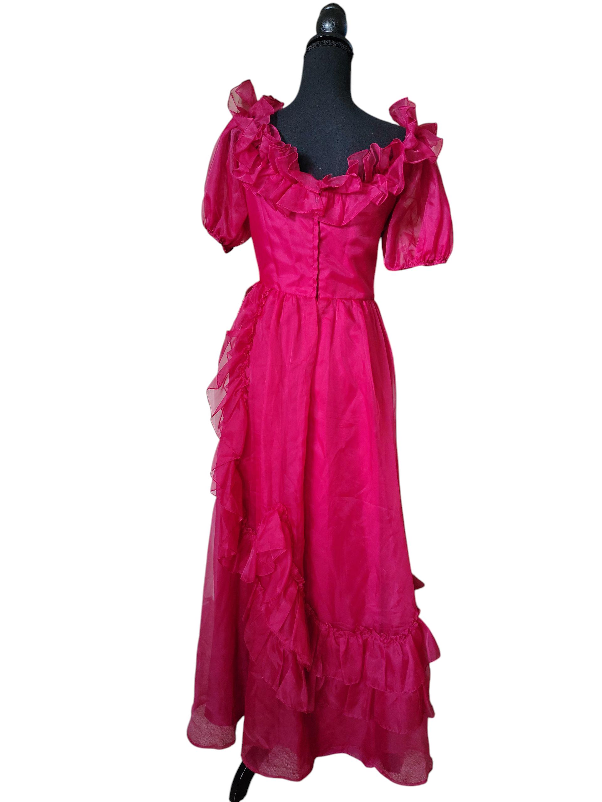 1980s VINTAGE Raspberry Southern Belle Cottage Core Gown - Etsy