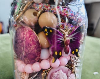 12 oz Vintage Jewelry Jar | Wearable Costume Jewelry Lot, Mixed Bundle