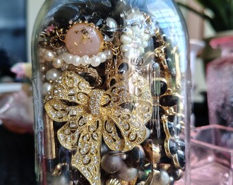 Frasco de joyería de 1 cuarto de galón / 32 oz de mezcla de joyas vintage y modernas listas para usar
