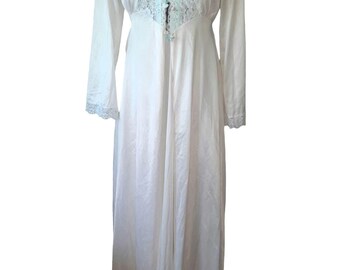 Vintage Lorraine Peignoir Set – Blue Ribbon Lace, Size Small