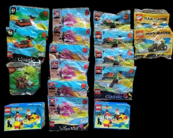 Vintage LEGO Lot 1990s Factory Sealed Sets 17 Piece Collection Town City People Adventurers Jungle McDonald's Polybags