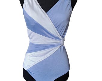 Vintage Sunbird One Piece Swimsuit | 80s 90s Color Block Bathing Suit, USA Made