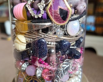 Vintage Jewelry Jar Lot – Wearable Mixed Bundle with Necklaces, Earrings, Rings, Brooches, Bracelets