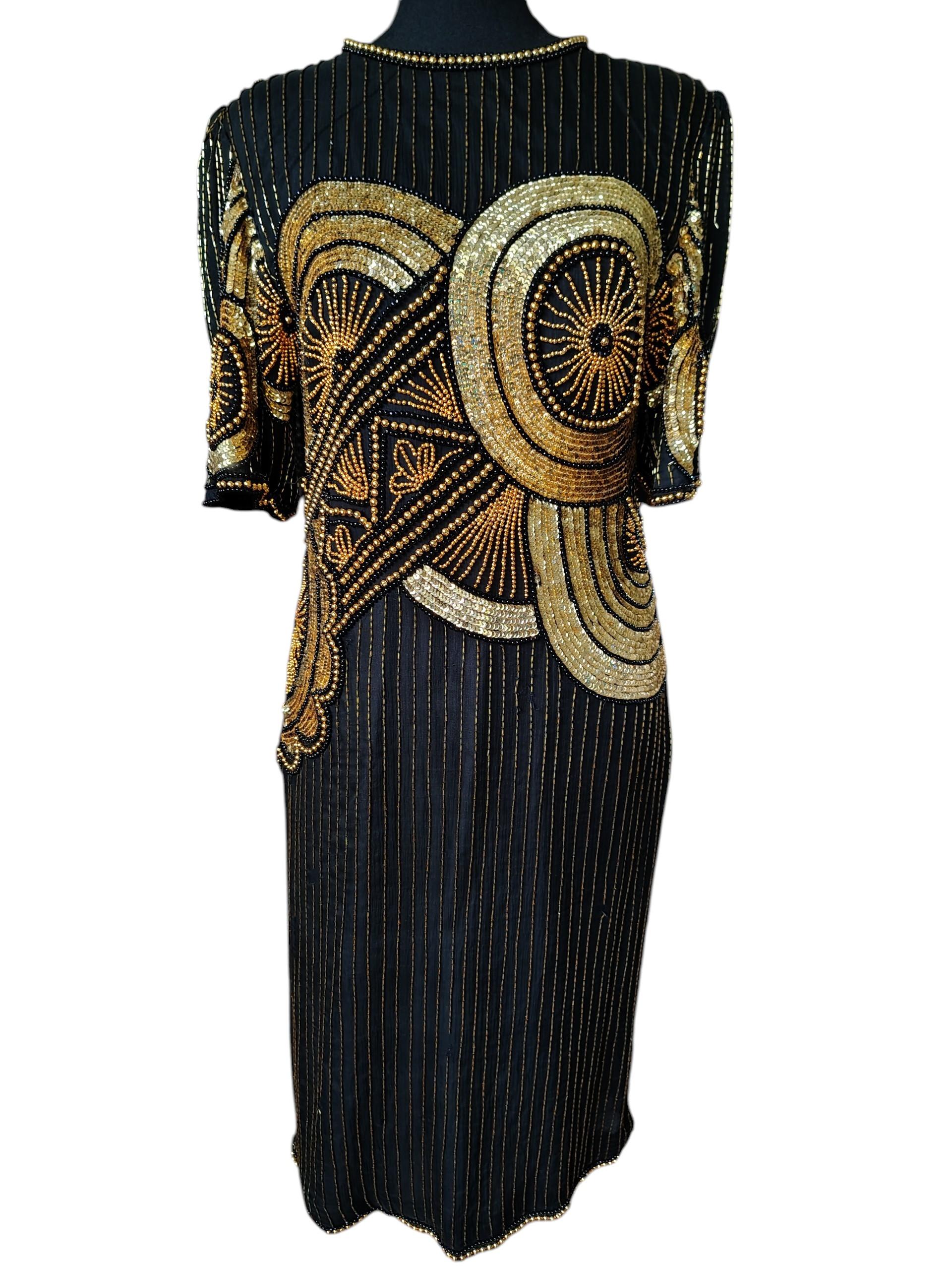 80s Gold Dress - Etsy