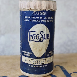 Rare Antique “EggSub” Egg Replacer Carton Vintage Cardboard Food Packaging
