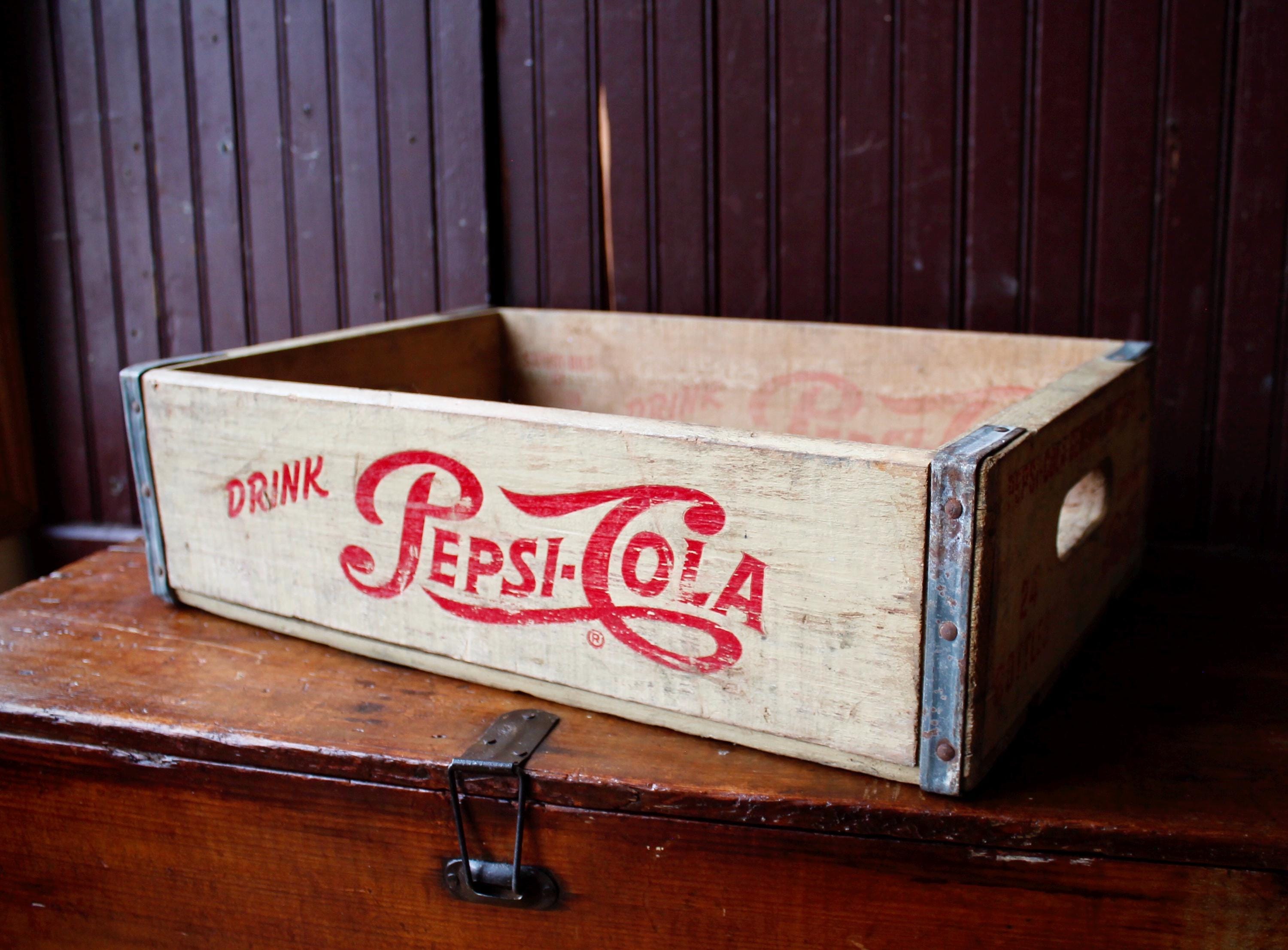 【まとめ売り】PEPSI ヴィンテージ木製飲料箱 ヴィンテージ 1930年代/1940年代 ドリンク ペプシコーラ 両手持ち木製