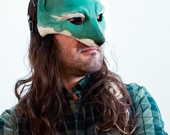 Handgjord smaragd rävmask: Cosplay-dräkt, maskeradmask