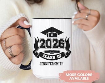 Personalized Graduation Mug, Class of 2026, Graduation Coffee Mug Gift, Custom Graduation Mug University Graduation Mug Gift