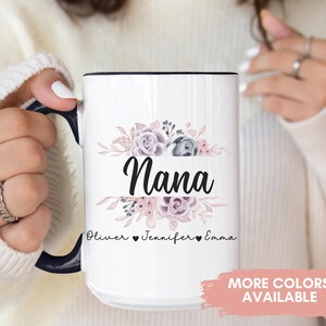 Personalized Nana Mug with Grandkids Name Mug Gift for Grandma Gift Mothers Day Gift for Nana Coffee Mug Best Nana Birthday Christmas Gift