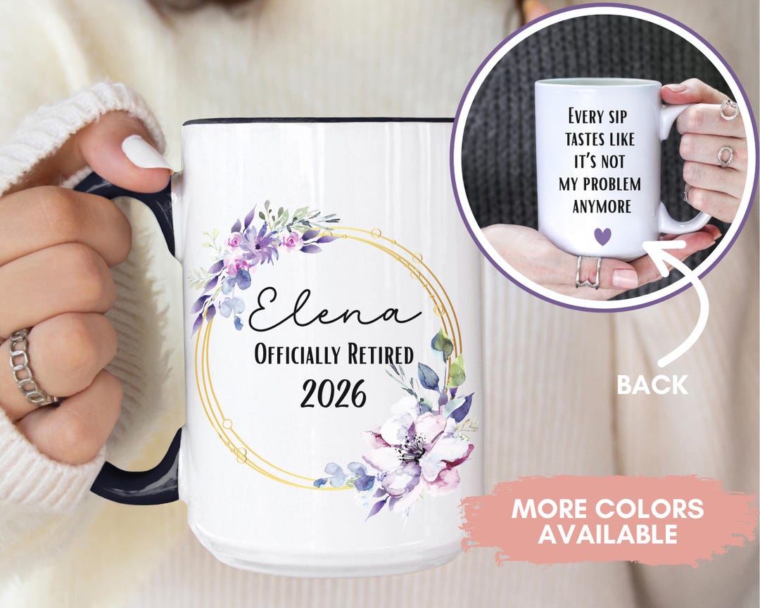 Retired Rocker Mug Personalized Retired Mug Retired Coffee Mug for Women Funny Retirement ...
