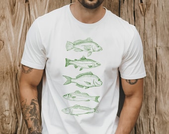 Camiseta con tatuaje de pez, camiseta retro de pescador, camiseta de pez para hombre, camiseta de pescador, camiseta para amantes de la lubina, regalos de pescador, camiseta de lubina, camiseta para amantes de la pesca