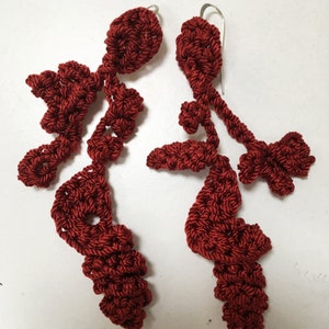 3 1/2 Long Crocheted Earrings 1 image 1