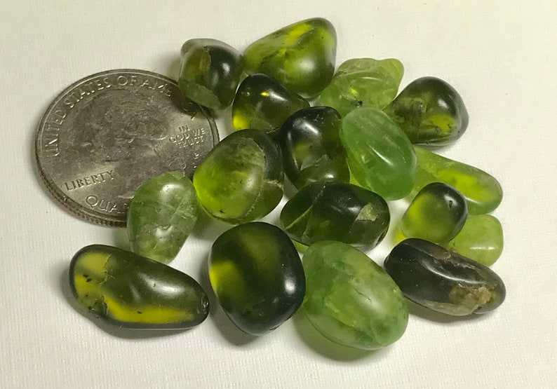 PERIDOT Arizona TUMBLED Cuttable GEM Rough 17pcs 143cts R102 Etsy