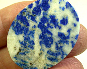 LAPIS Blue Denim CABOCHON GEM 73.76cts 40mm pkg1 cab18