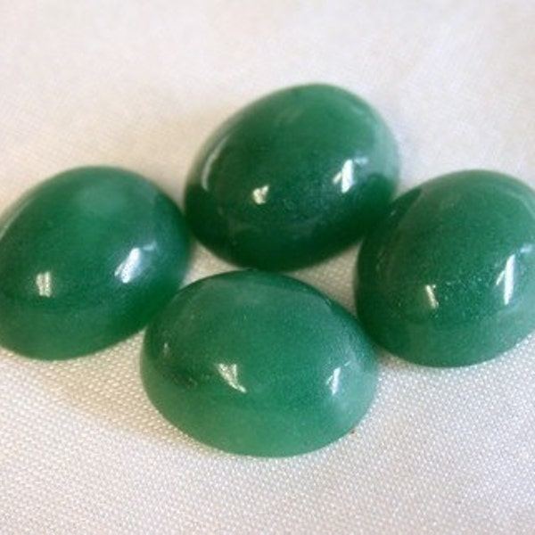 MTOROLITE Cabochons GREEN Vintage Chalcedony 16x12 mm  pkg4 cab2b