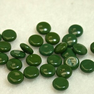 Czech Glass Cabochons RARE JADE GREEN New Old Stock 6mm round pkg8 gl893