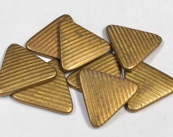 Vintage Brass STAMPINGS TRIANGLE New Old Stock Corrugated Vintage Jewelry Supply 16X16mm pkg8 m154