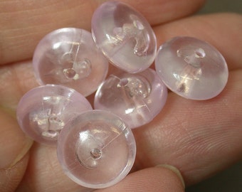 Vintage German LUCITE BEADS Pale Amethyst SPACERS 12mm pkg6 RES337