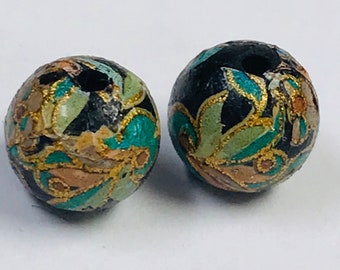 ヴィンテージ 中国磁器ビーズ 青い花 書道 28mm pkg1 por153 - Etsy 日本