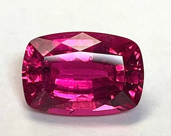 RUBELLITE Tourmaline Vintage Dark Rose Pink Faceted Cushion Cut Gemstone 5.50 cts fg388