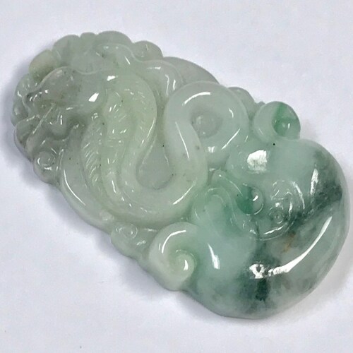 VINTAGE Burmese JADEITE DRAGON Pendant 65cts shops cj49
