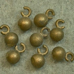 BRASS BEADS with Jump Rings STEAMPUNK Vintage 5mm pkg10 m81