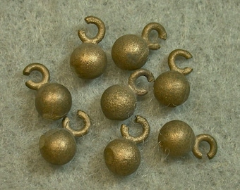 Vintage BRASS BEADS with Jump Rings STEAMPUNK 5mm pkg10 m81