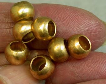 Brass SPACER TUBES Metal Beads 8mm pkg8 m75