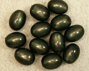 MOONGLOW Beads JADE Green Oval Vintage 12mm pkg8 res446