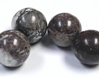 MARBLE 'Choco Beads' Philippine Brown White 21mm pkg4 rb143