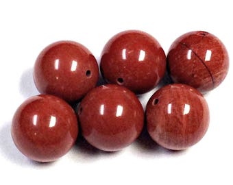 RED JASPER Vintage A grade Stone Beads 10mm  pkg6 rb101