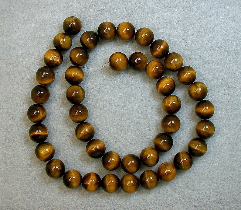 VINTAGE Tigereye AA Grade Beads 10mm 16 inch Strand rb300 image 1