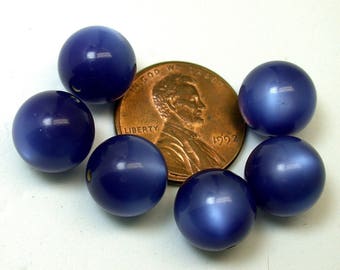 Vintage MOONGLOW Lapis Blue Lucite Beads 11mm pkg6 res339