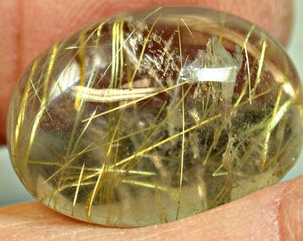 Rutilated Quartz GOLD Needles FOCAL Cabochon 38.57 cts pkg1 rq37