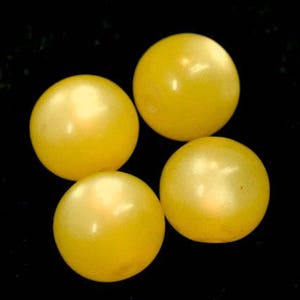 MOONGLOW BEADS Dark Lemon Yellow Vintage 10mm pkg 4 res89