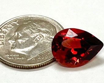 ANDESINE RED Vintage Faceted Pearshape 2.85cts 12x9mm FG376