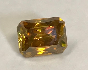SPHALERITE Faceted Gemstone Emerald Cut Spain Orange Green 6.40 cts fg266